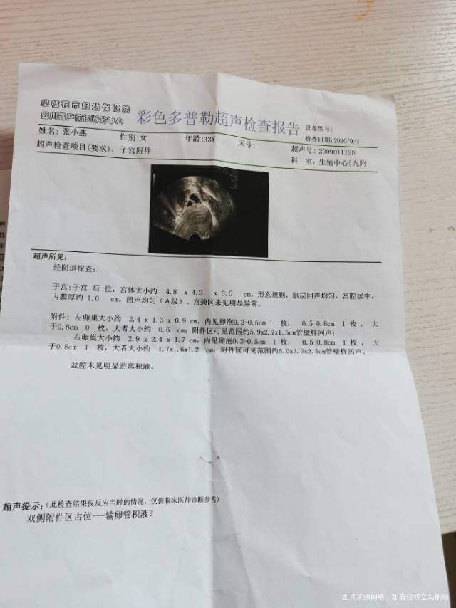 我第一次去检查有积水我吃中药调理了后面一边没