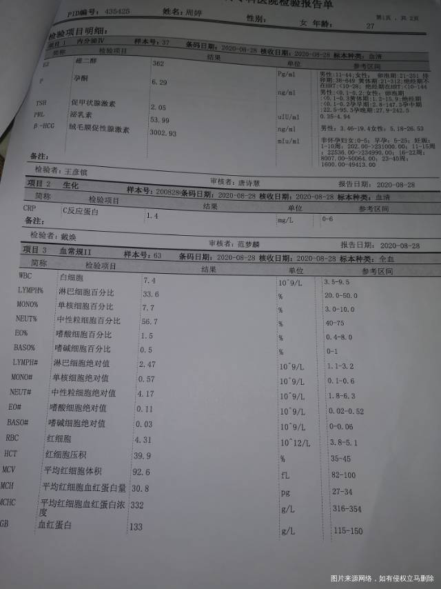 8月17日B超0403内膜21hcg2100