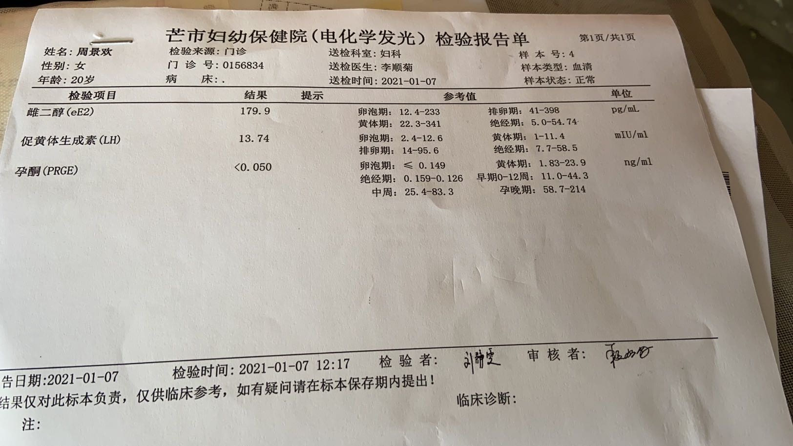 多囊促排打了四次尿促1月7号打的绒促抽血单是