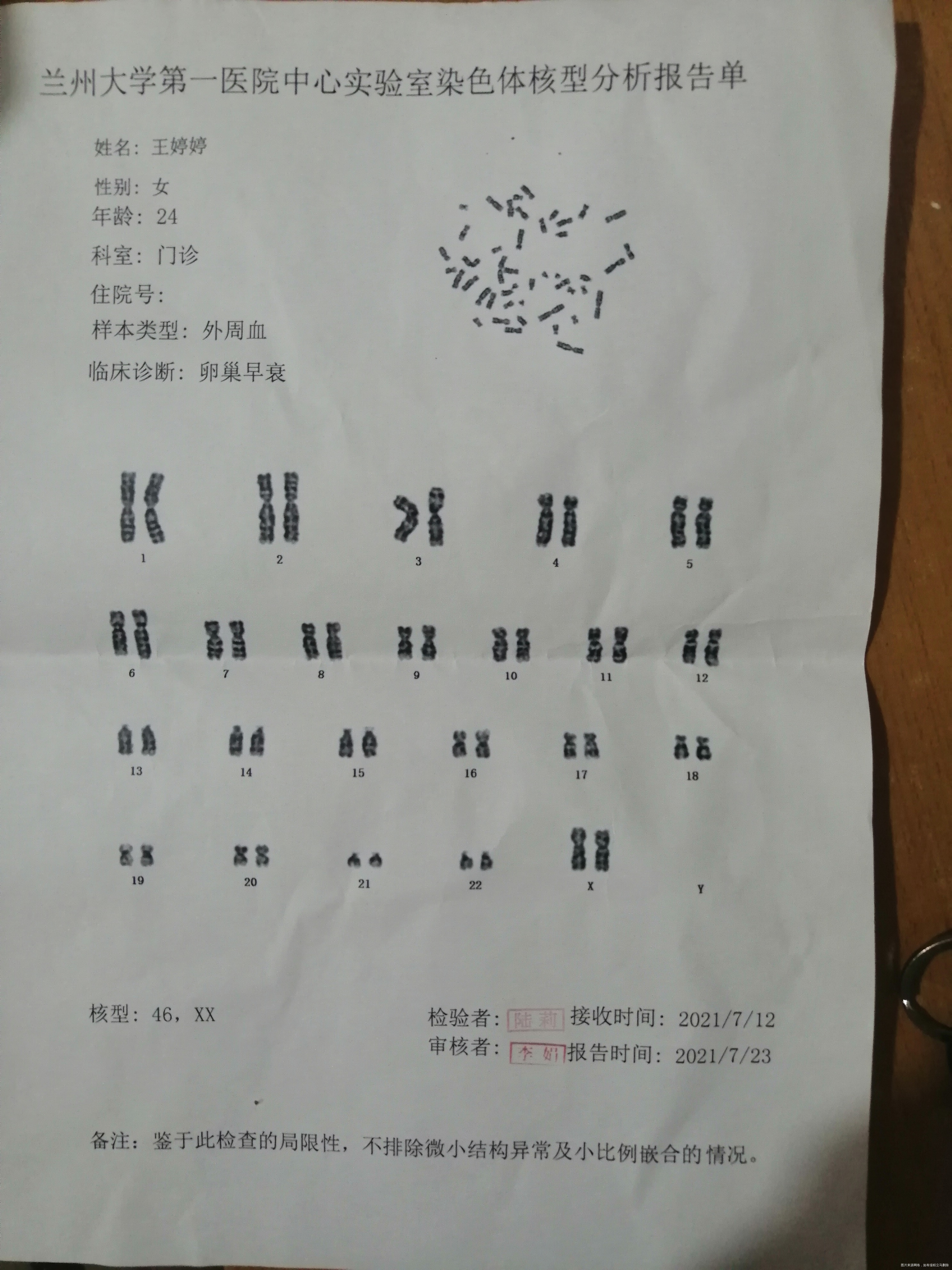 目前未婚未育两年前被检查出卵巢早衰做了各项检