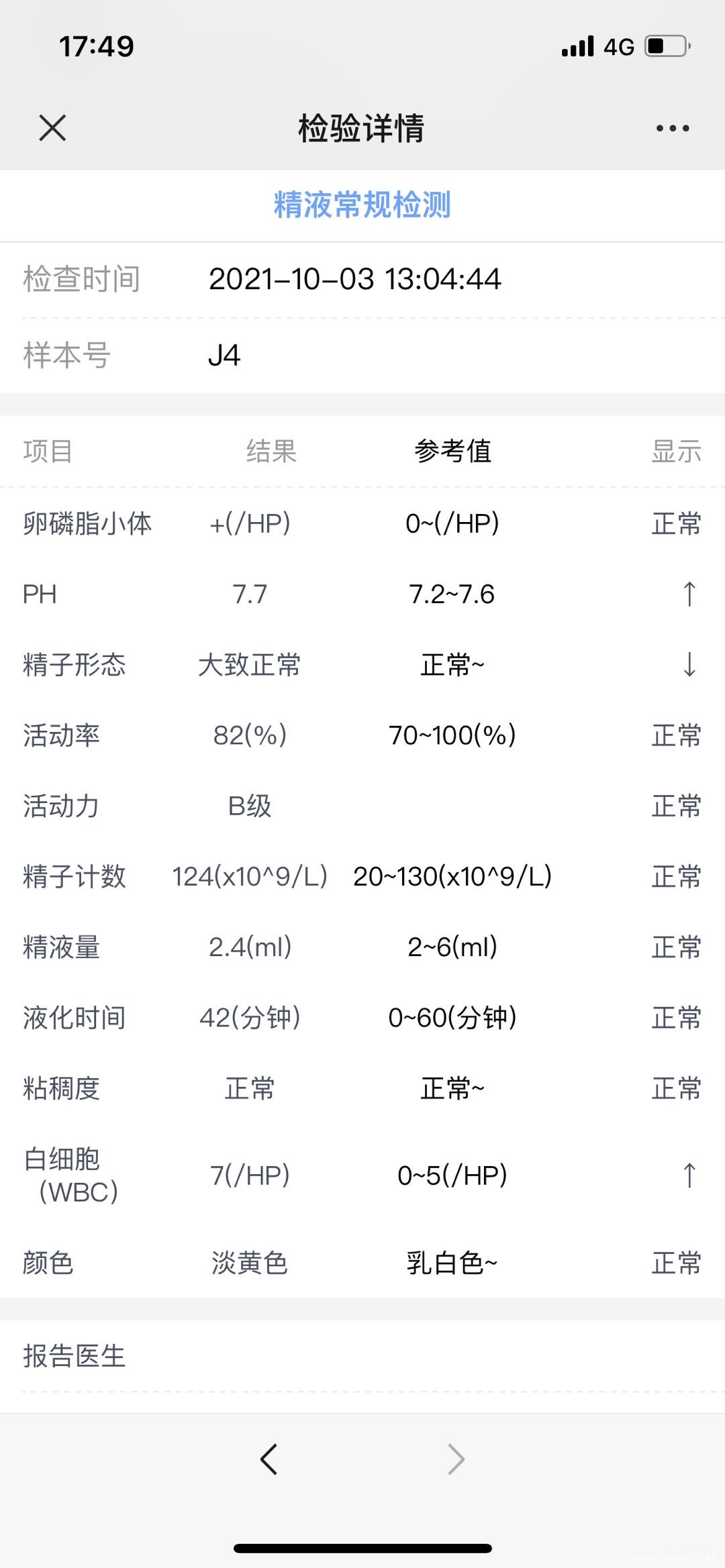 精液常规检查白细胞数值7
