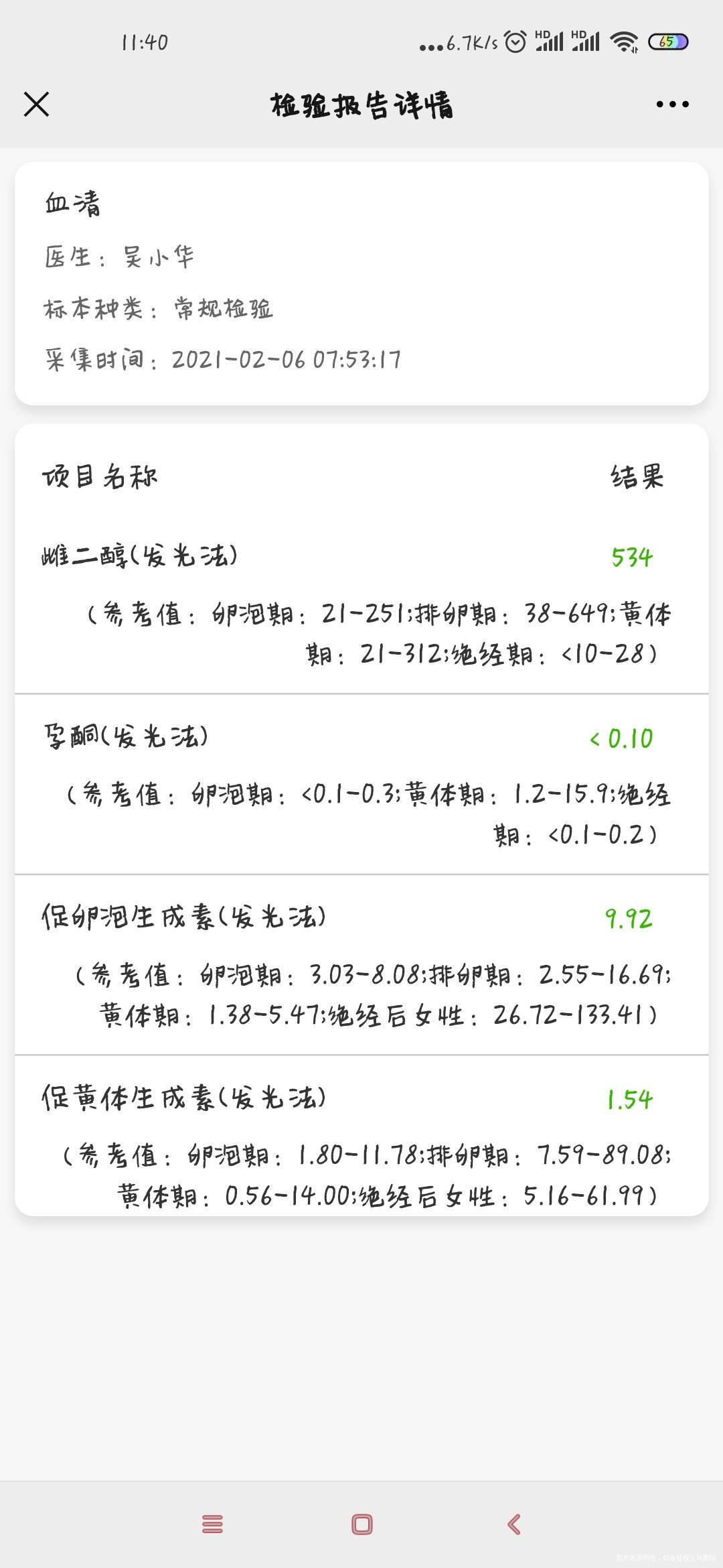 我想问一下为什么隔了1天促黄体生成素涨了这么