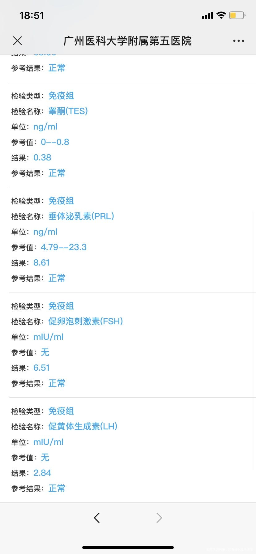 吃了达英3个月月经第二天去测激素第一张图片是