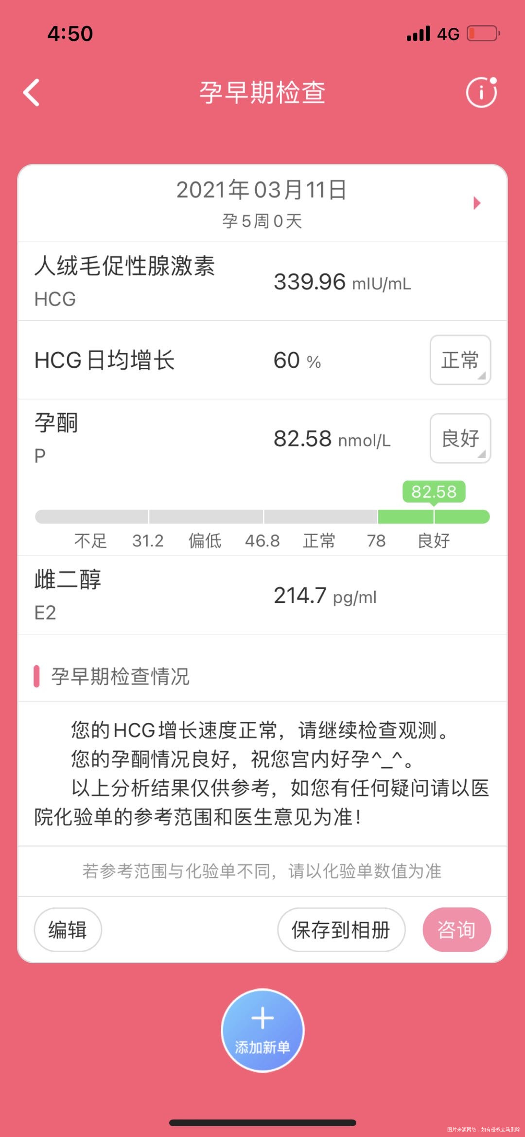 末次月经2月5号3月7号第一次验早孕三项今天