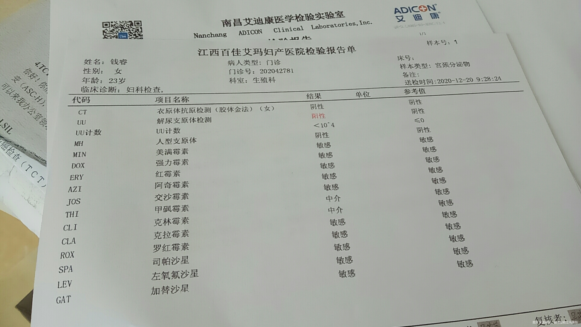 在私人医院查的解尿支原体阳性在妇保查成了解脲