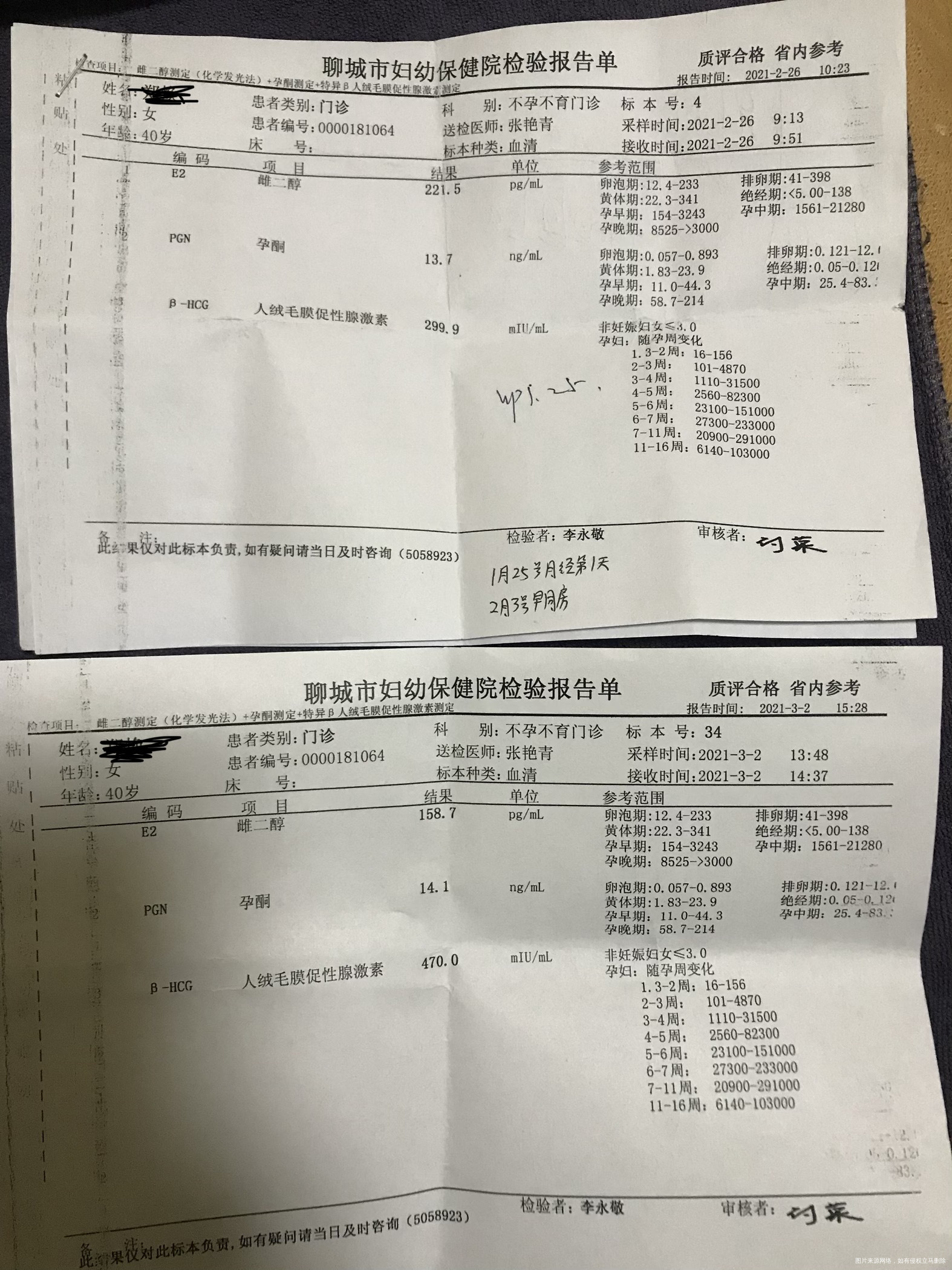 我于2017年12月份怀二胎hcg值翻了两次