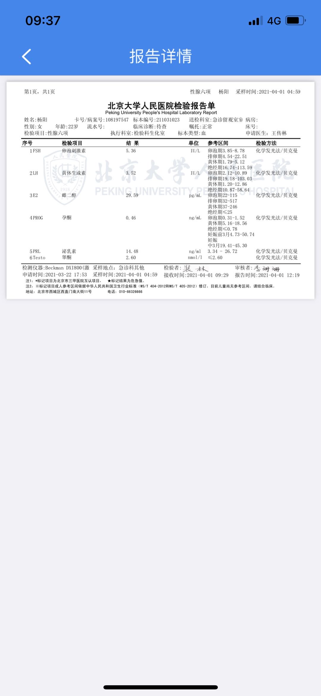 月经第三天查的性腺六项月经结束后一周查的B超