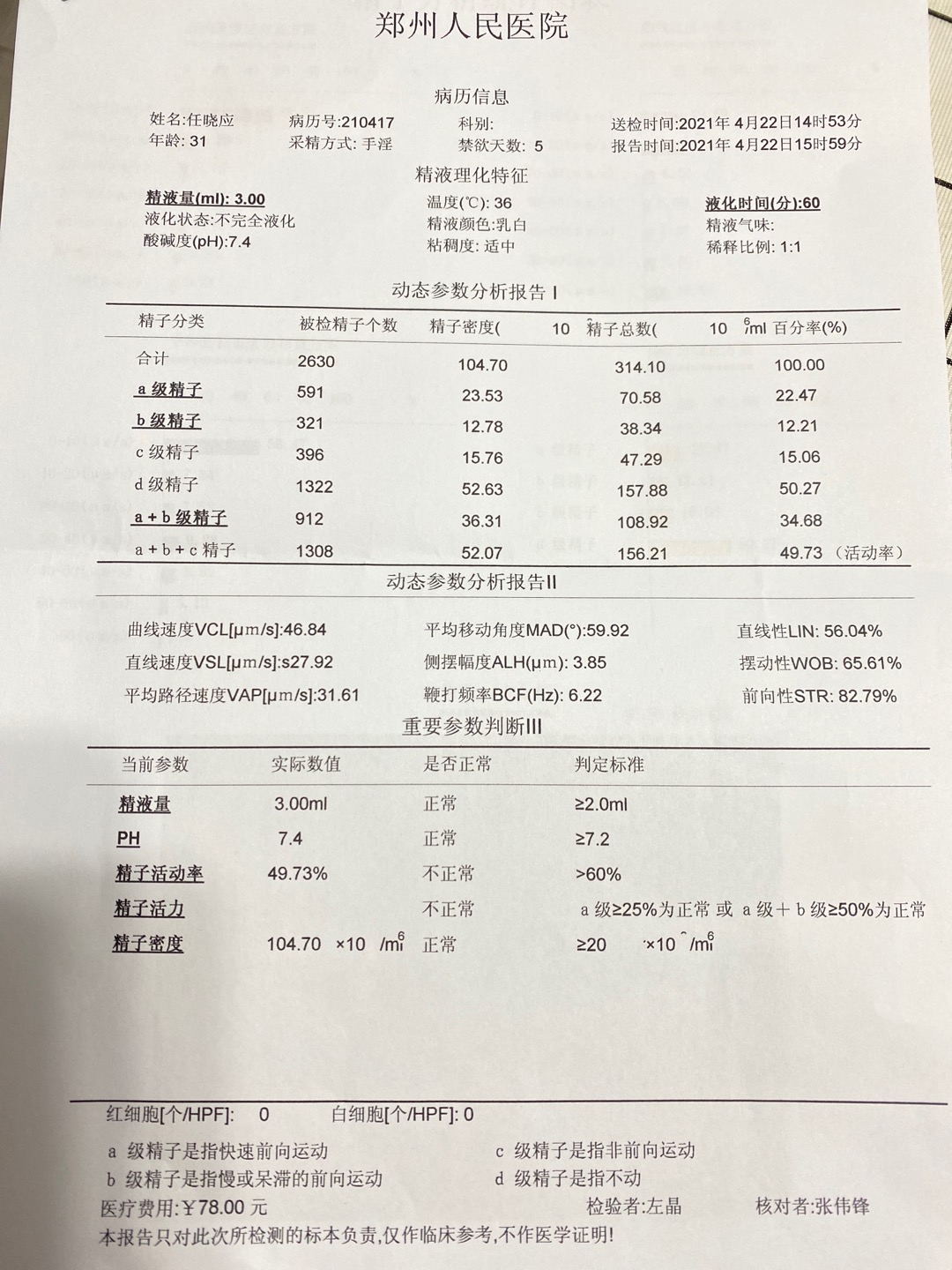 今天做的精液检查请问这个情况该吃什么提高精液