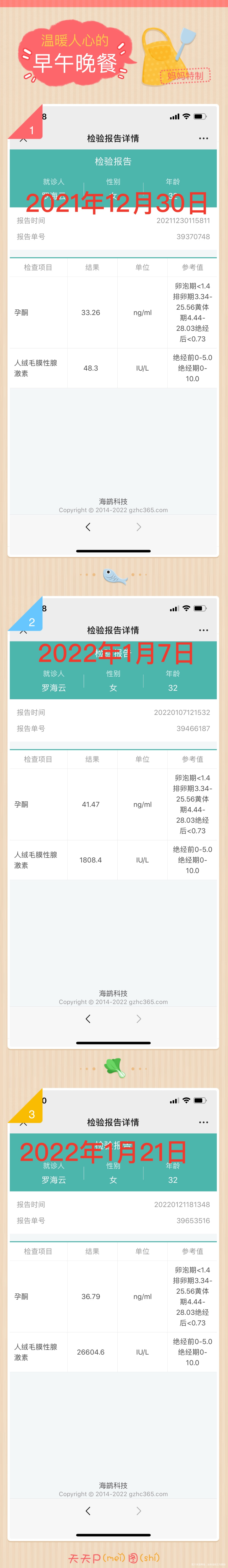 2022年12月21日移植的囊胚2枚今天B超