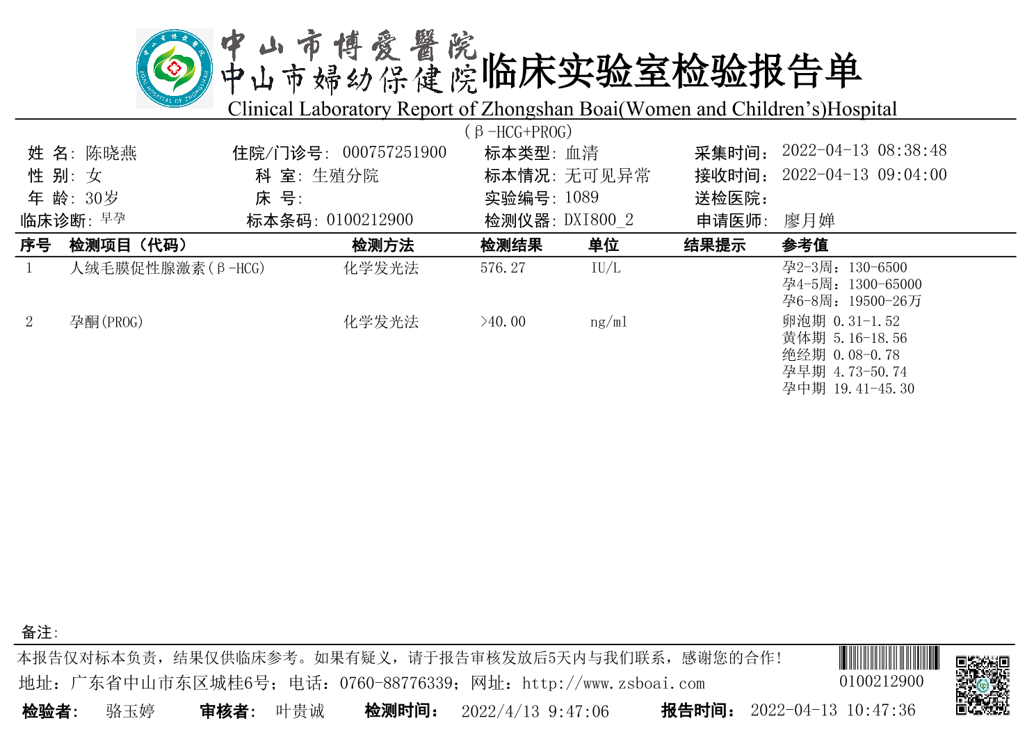 怀孕4周零5天这个结果有问题吗