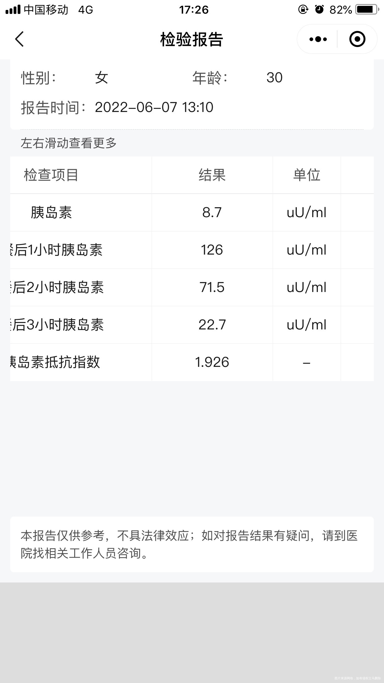 请问胰岛素是偏高还是