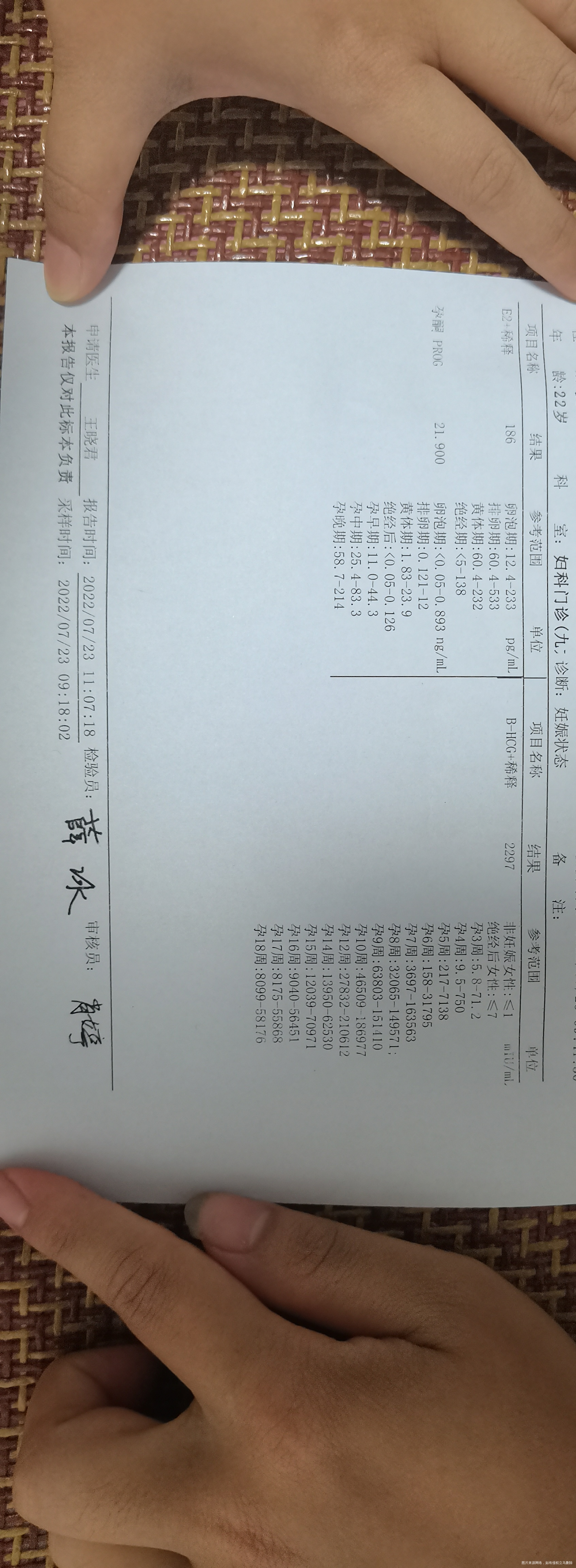 前两天已抽血确诊怀孕医生叫我一周后抽血复查无