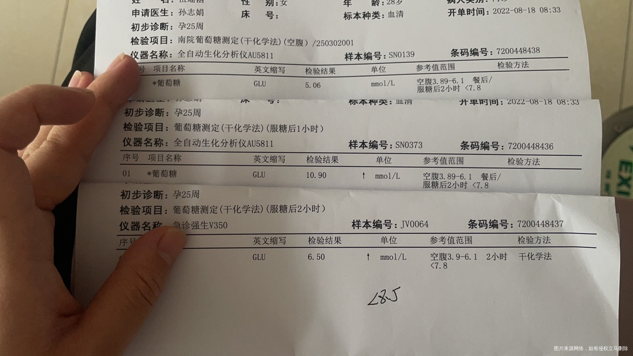 孕25➕5做糖耐麻烦医生帮我看看检查结果