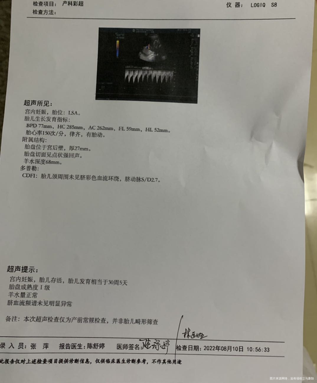 这个就是30周做的小排畸了吗都没见到描述心脏