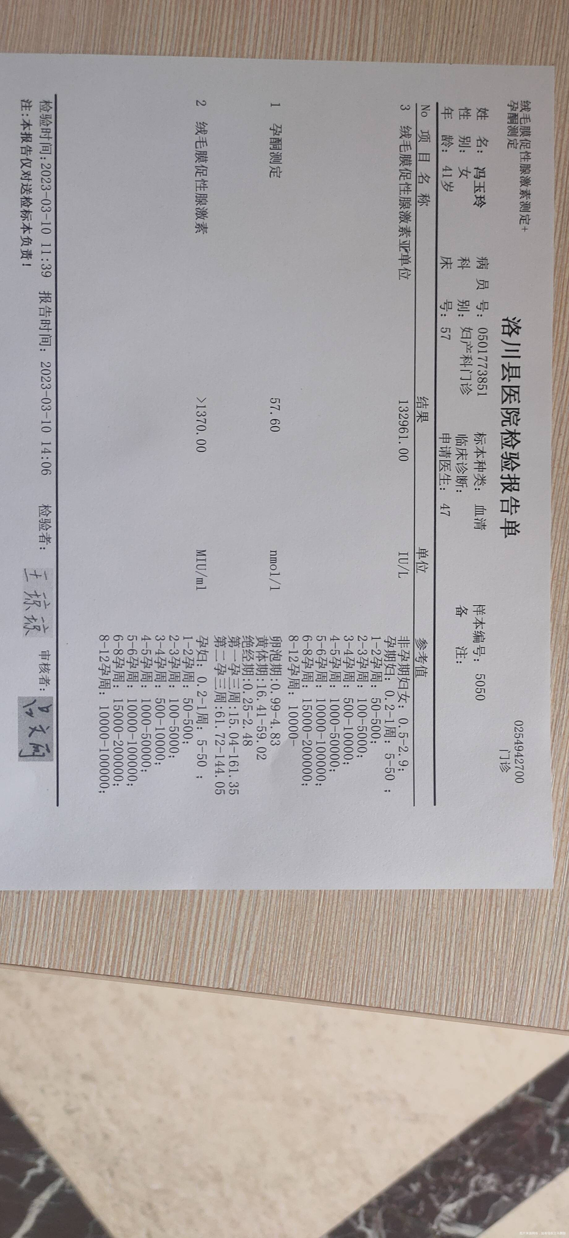 今天测的血值帮我看下翻倍怎么样