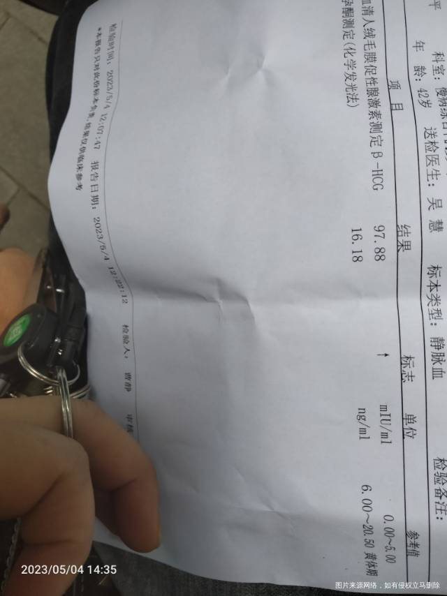 你好医生怀孕35天今天抽血了麻烦看看