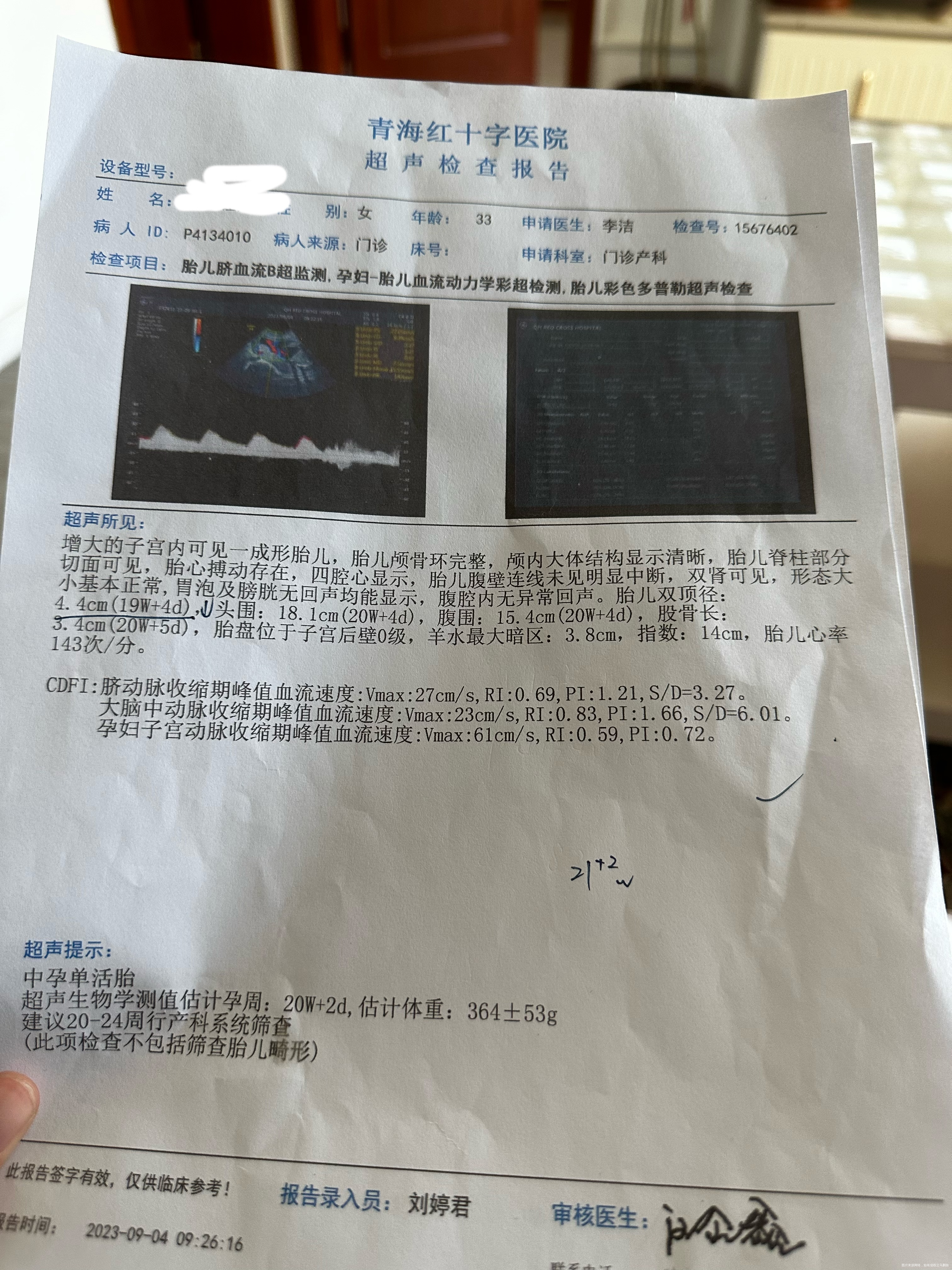 老师麻烦问一下21周➕1天检查说是胎儿双经偏