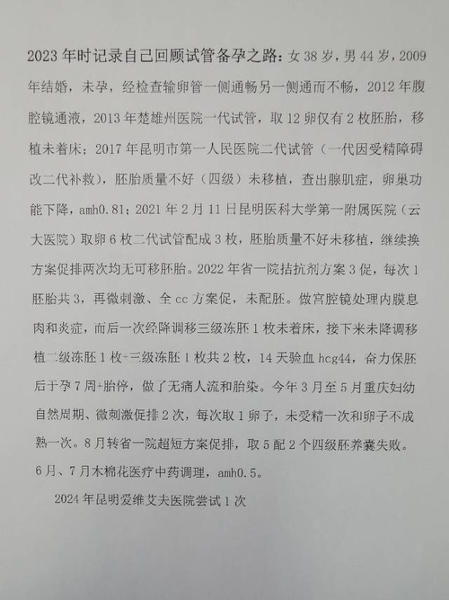 原发不孕多年多周期试管助孕失败换过医院当前4