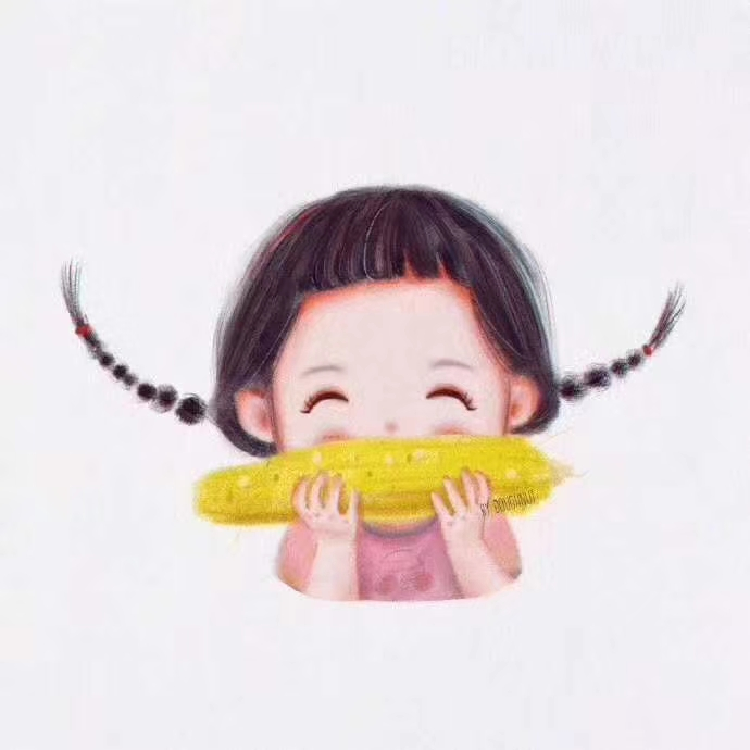 吃玉米的小女孩头像图片