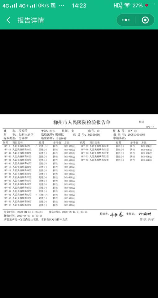 医生你好我检查出hpv6型52型阳性可以备